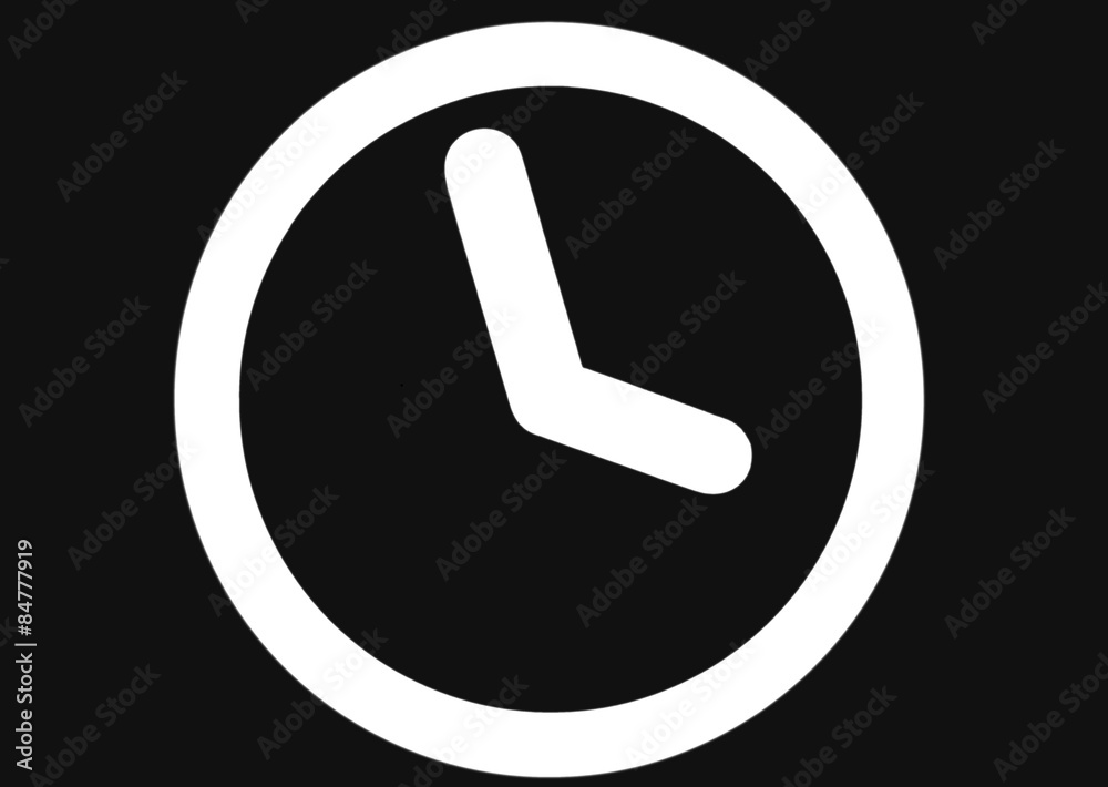watch, White clock icon on black background watch, White clock icon on black background