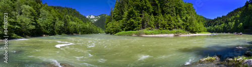 Panoramic view of the Dunajec river in the mountain #84780723