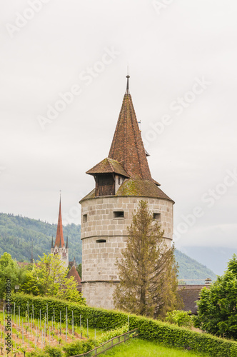 Stadt Zug, Zug, Stadt, Altstadt, Kapuzinerturm, Turm, Weinberg, Aussichtsberg, Spazierweg, Frühling, Sommer, Schweiz photo