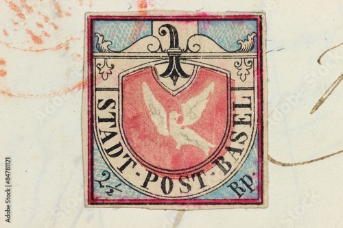 Brief frankiert mit Basler Taube Briefmarke