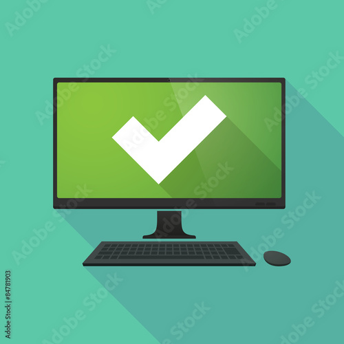 Personal computer with a check mark
