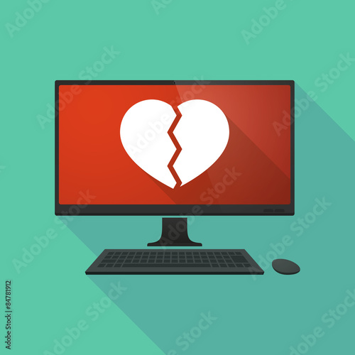Personal computer with a broken heart