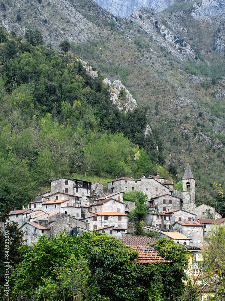 Equi Terme thermal spa, Lunigiana, Italy. The village.