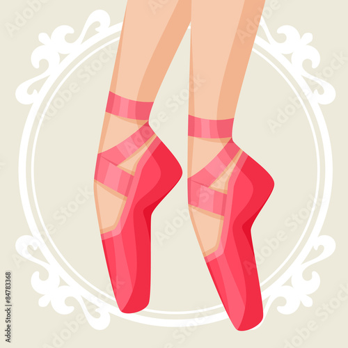 Invitation card to ballet dance show with pointe