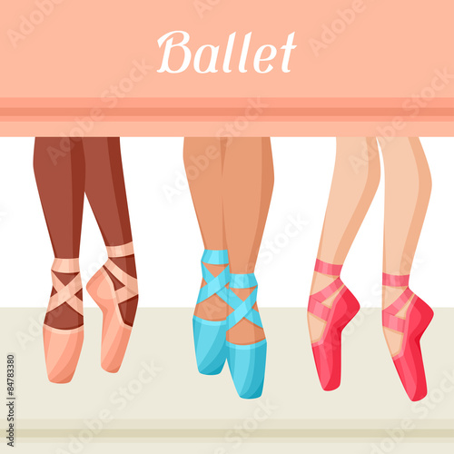 Invitation card to ballet dance show with pointe