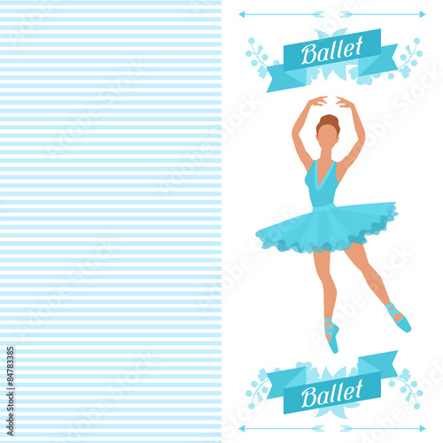 Invitation card to ballet dance show with ballerina