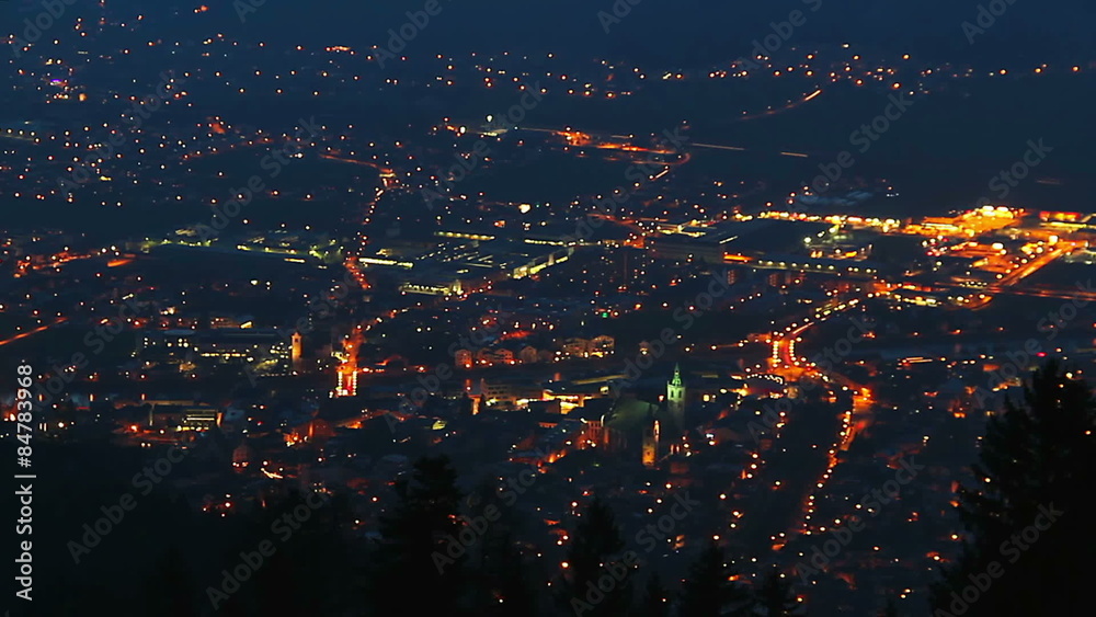 Day to night time lapse of big city, energy consumption