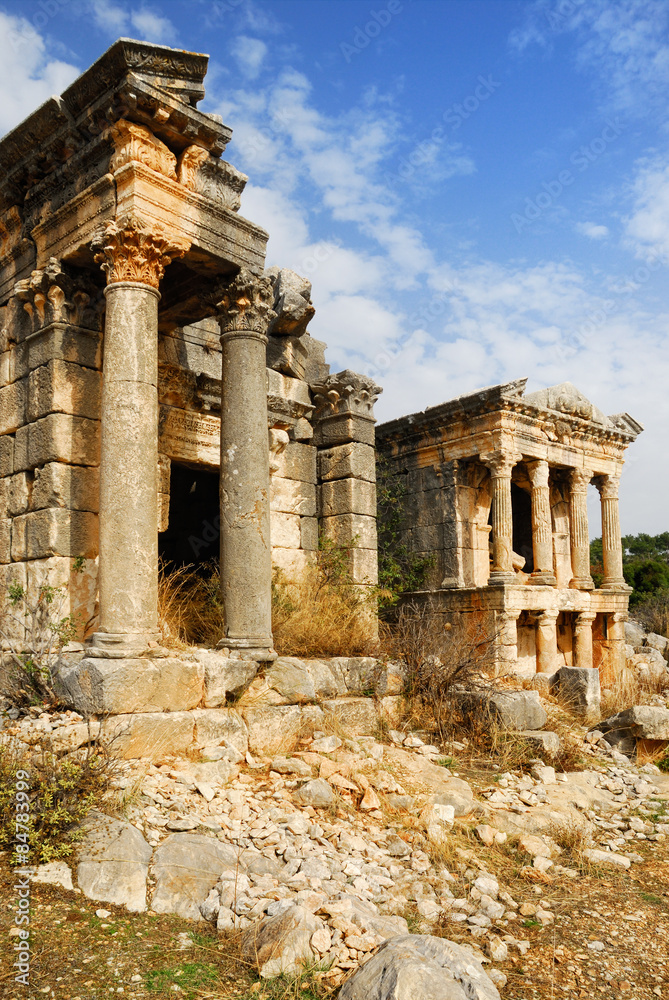 Fototapeta premium Roman architecture in Demircili, Turkey