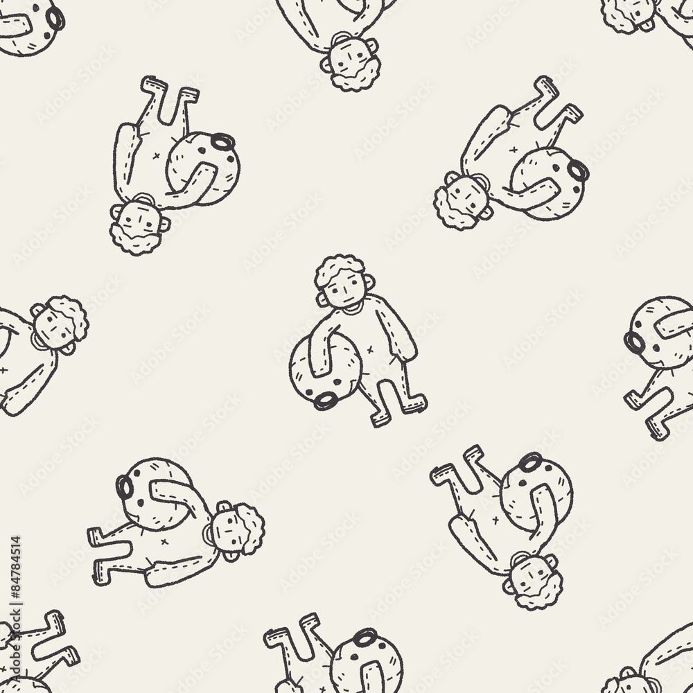 actor doodle seamless pattern background