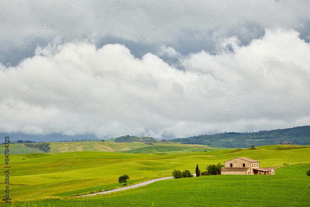 Countryside, green hills , Tuscany, Italy