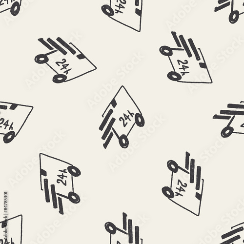 24hr delivery doodle seamless pattern background