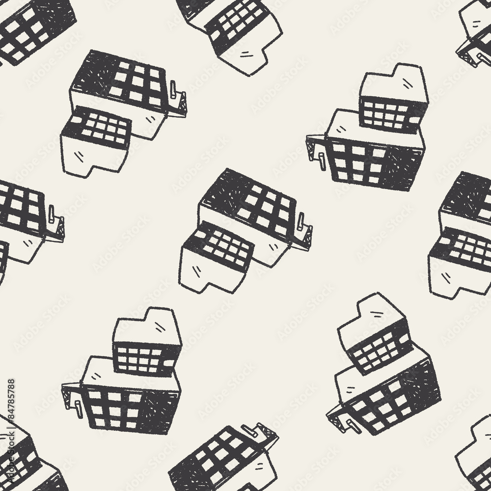 construction doodle seamless pattern background