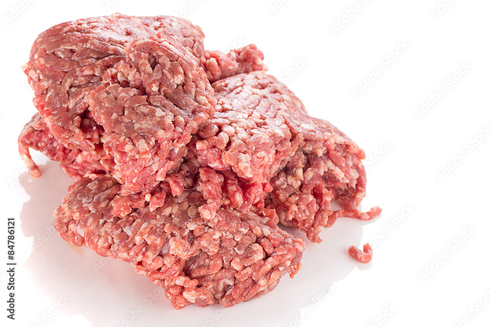 Raw Minced Meat Isolated on White Background Raw Minced Meat Isolated on White Background