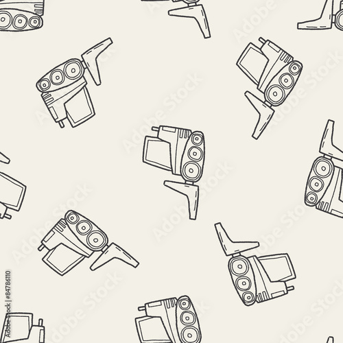 truck doodle seamless pattern background