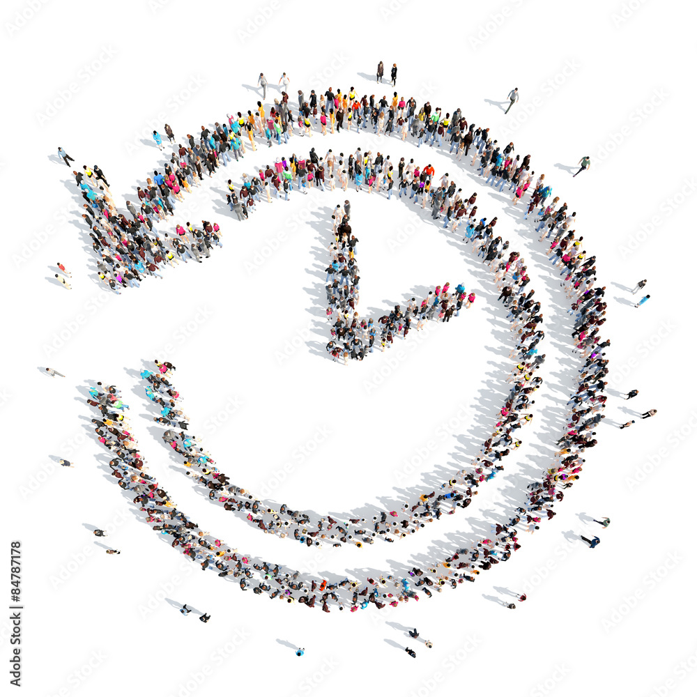 people in the shape of clock. people in the shape of clock.