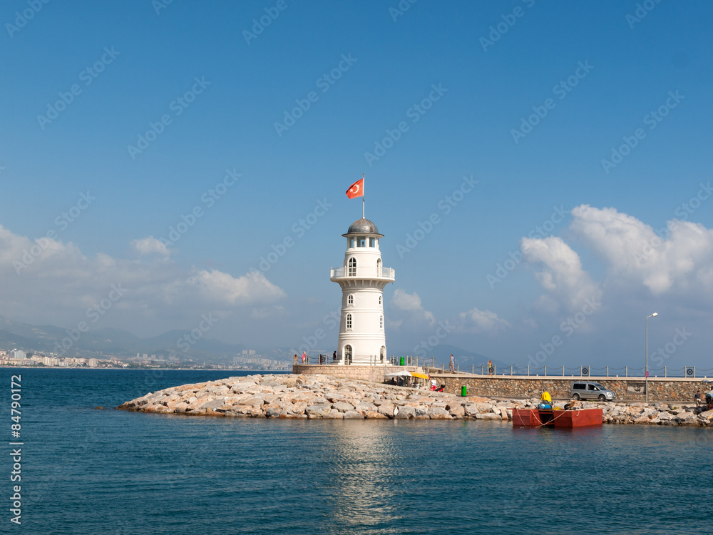Lighthouse in the port of Alanya, Turkey. Lighthouse in the port of Alanya, Turkey.