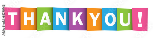 "THANK YOU" Vector Overlapping Letters Icon