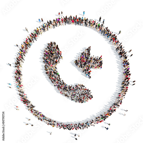 people in the shape of a handset.
