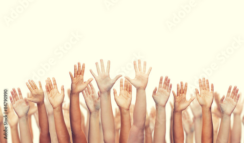 human hands waving hands