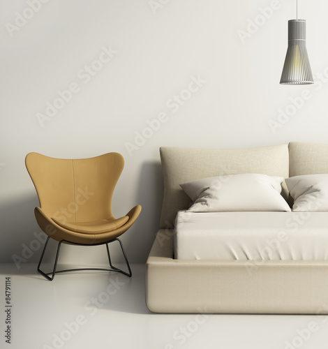 Contemporary elegant luxury greybedroom photo
