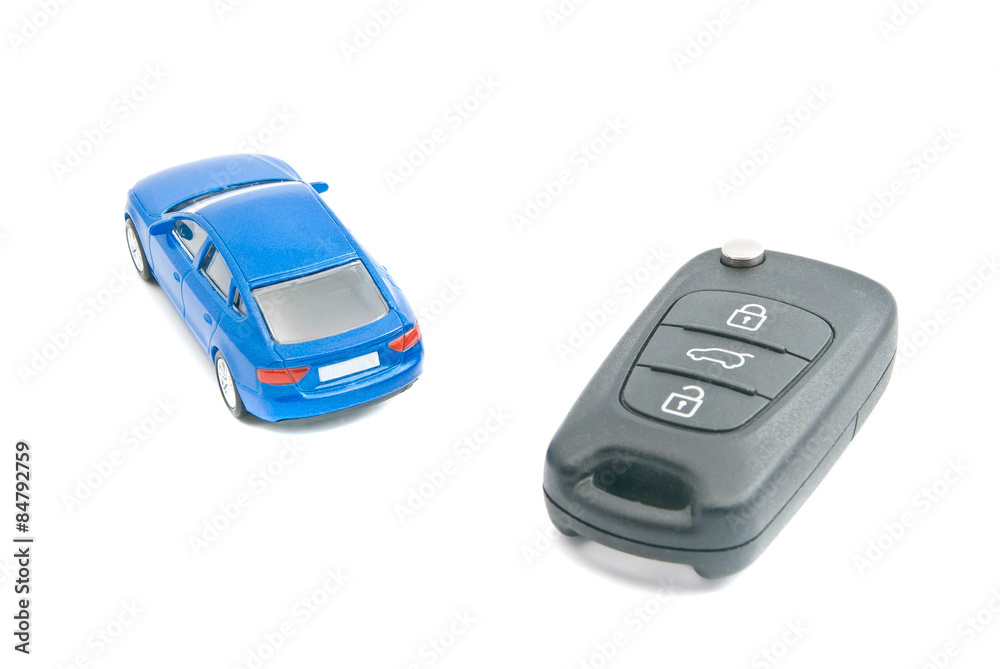 blue car and black car keys