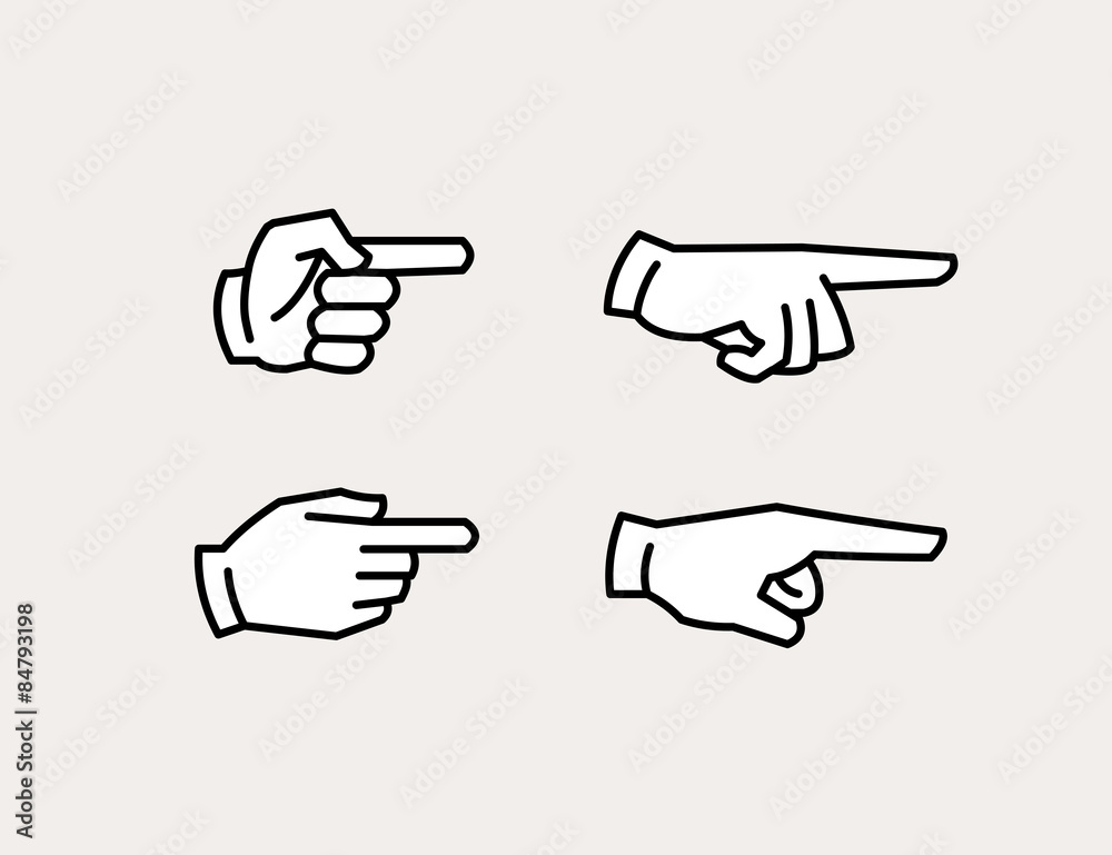 Pointing hand icons