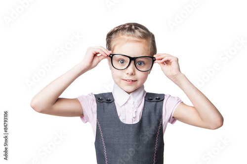 Funny little girl in glasses 