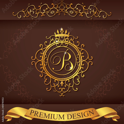 Letter B. Luxury Logo template vector illustration