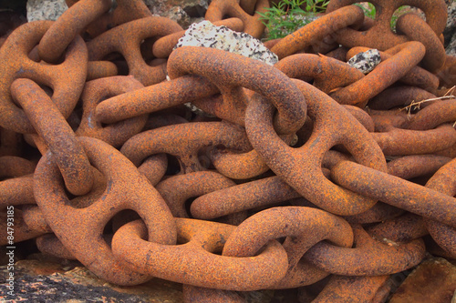 anchor chain from a huge ship photo