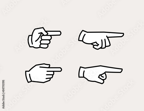 Pointing hand icons Fototapet