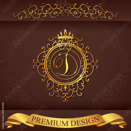 Letter D. Luxury Logo template vector illustration