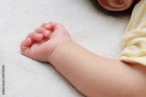hand of Japanese baby girl (0 year old)