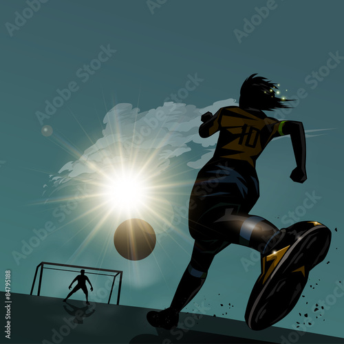 Foto Soccer running with ball