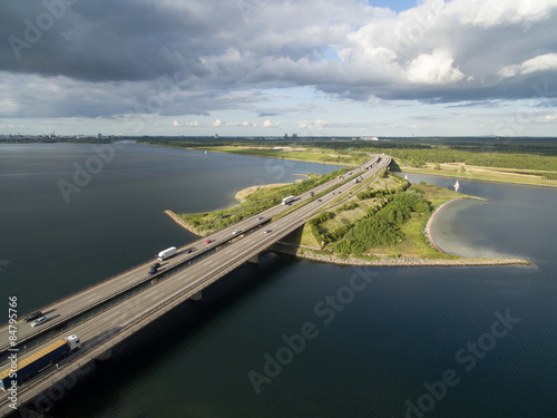 Aerial view of Sorterendebroen and Kalvebodbroen, Denmark photo