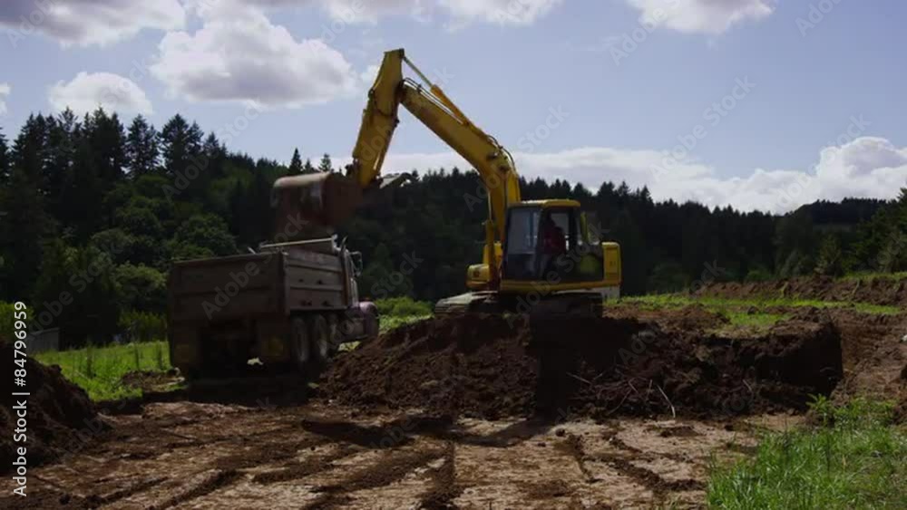 Time lapse shot of excavation equimpment diggin on job site Time lapse shot of excavation equimpment diggin on job site