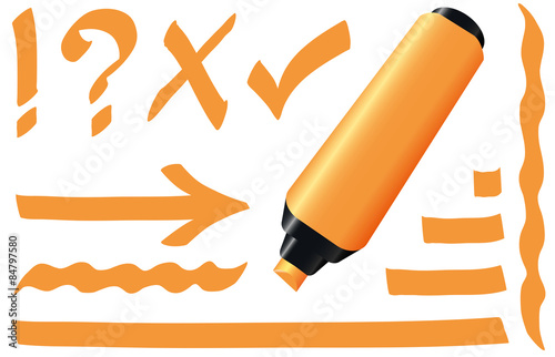 Highlighter Orange Marker