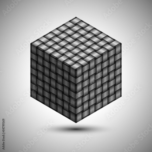 Box with interlaced texture. Editable vector. Eps 10