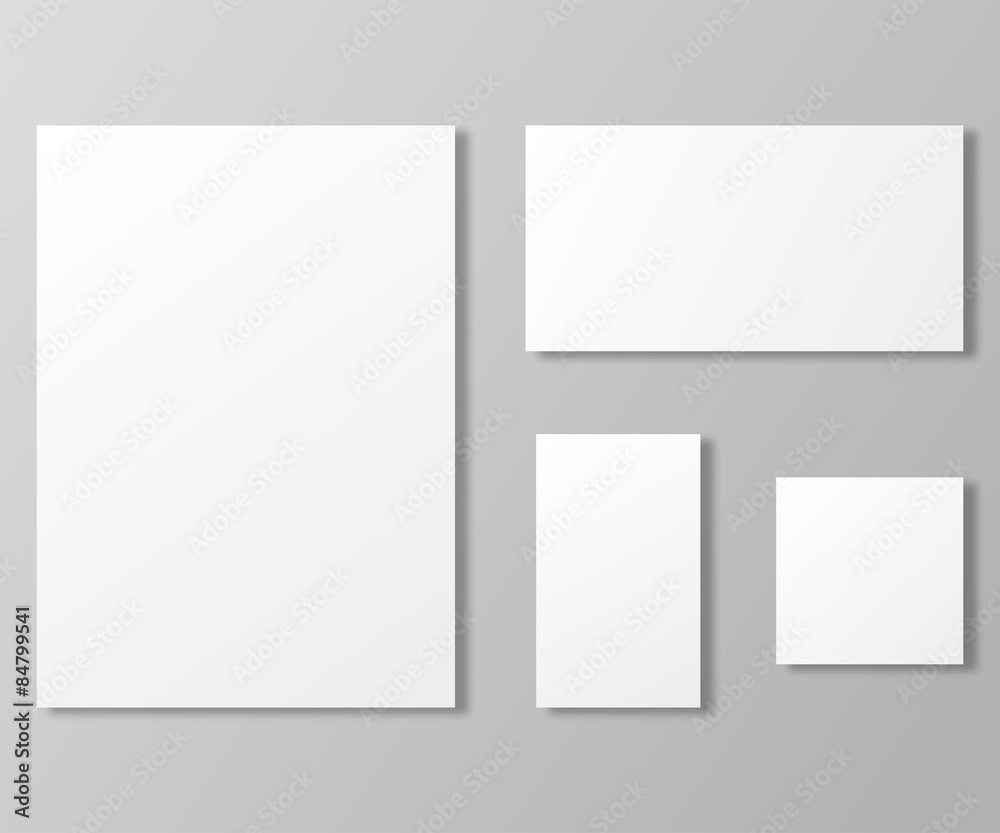 Paper sheets mock 4 vector illustration