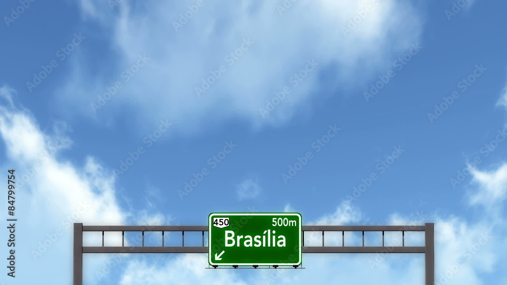 Passing under Brasilia Brazil Highway Road Sign
Passing under Brasilia Brazil Highway Road Sign