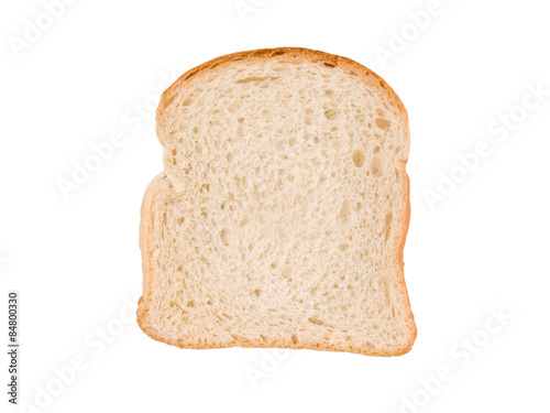 Slice of bread, isolated on white background