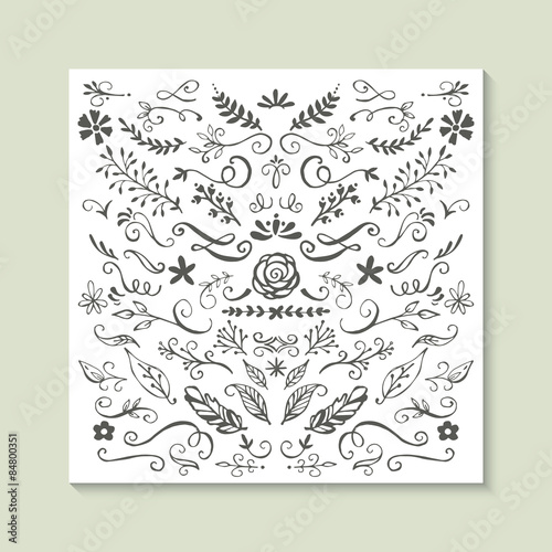 Hand drawing elements for logo design