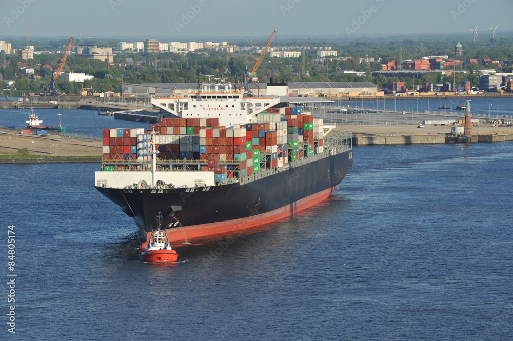 Containerschiff, Container, Hamburger Hafen, Schiffe, Elbe, Hamburg