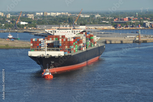 Containerschiff, Container, Hamburger Hafen, Schiffe, Elbe, Hamburg