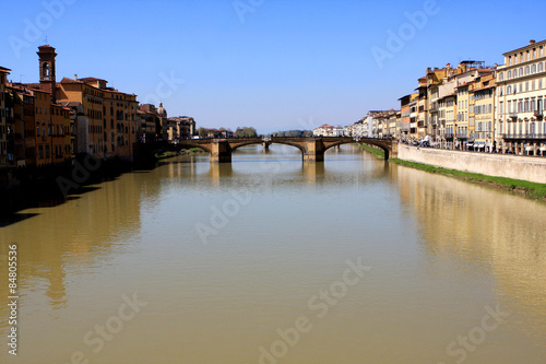 View of Arno river and Florence architecture, Italy