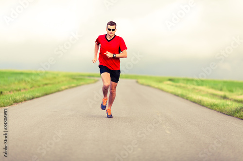 Man running and exercising healthy lifestyle
