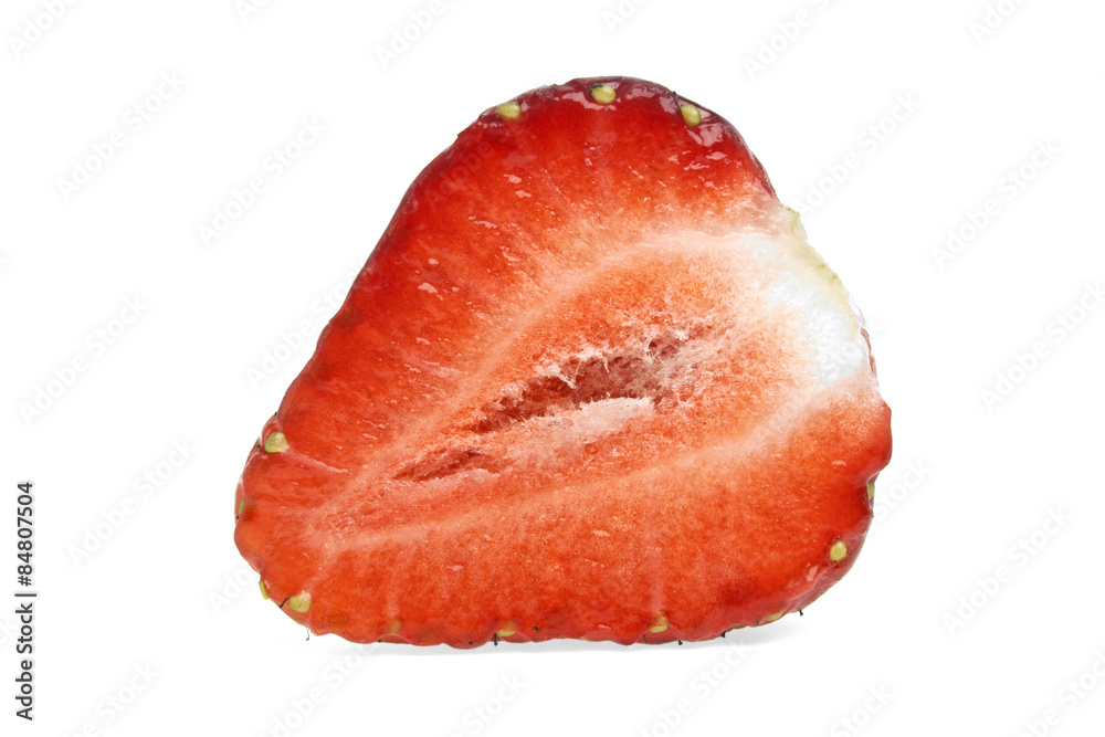 Half of strawberry isolated on white background Half of strawberry isolated on white background