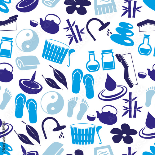 spa and relaxation simple blue seamless pattern eps10