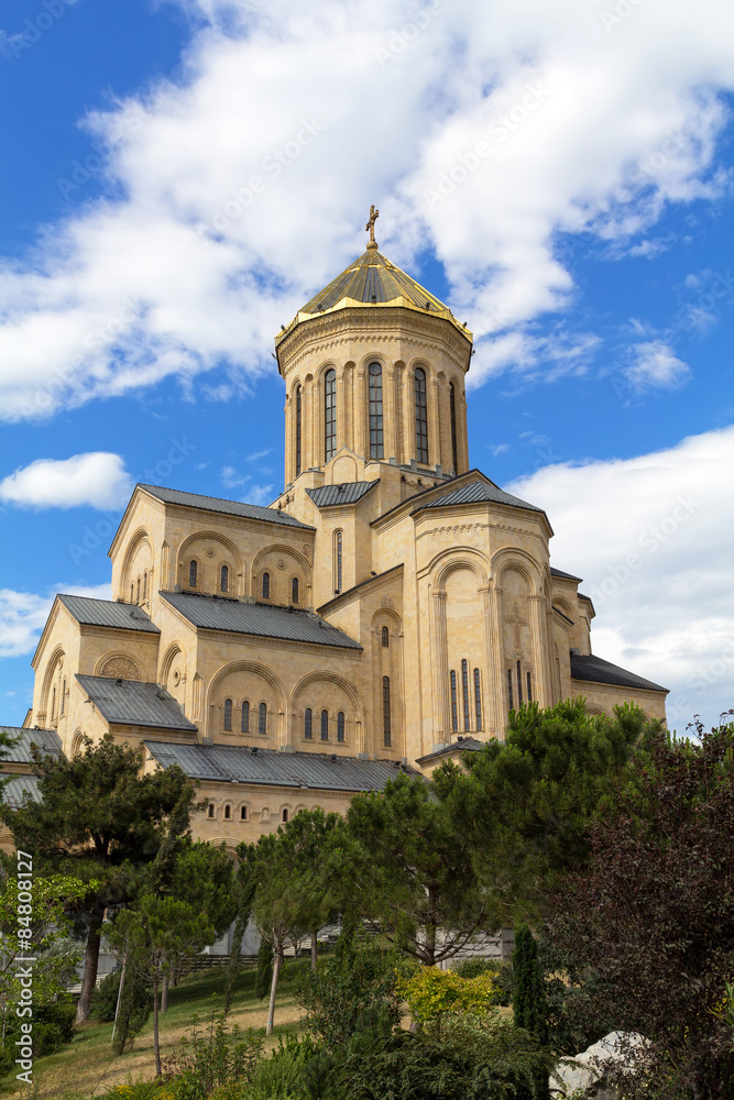 Cathedral of the Holy Trinity (Tsminda Sameba) - the main cathedral of the Georgian Orthodox Church. Tbilisi. Georgia
