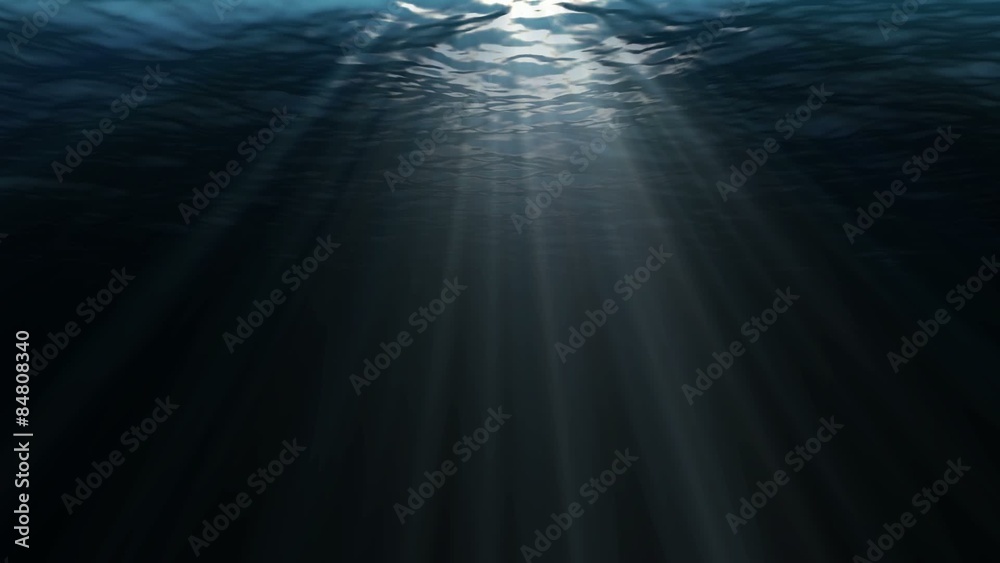 Abstract beautiful background. rays of the sun under water. 3d