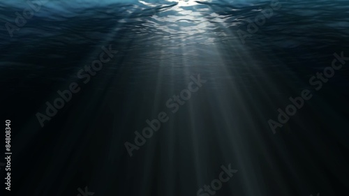 Abstract beautiful background. rays of the sun under water. 3d